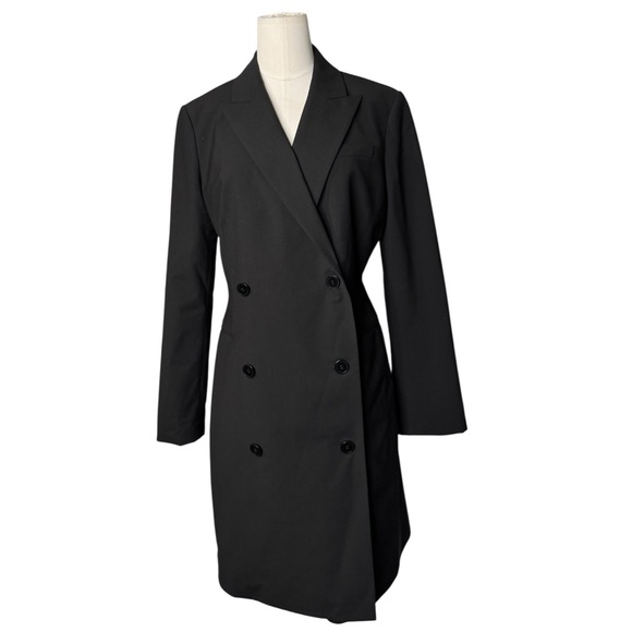 THEORY | Wool Blend Blazer Black Dress Size 00 - Picture 5 of 11